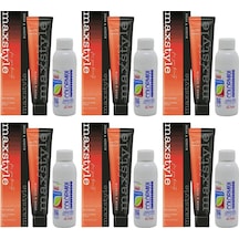 Maxstyle Sps676 Argan Ve Keratin 2025/05 Açık Kahve 60 Ml 6 Adet Saç Boyası + 6 Adet 90 Ml Oksidan Set
