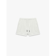 Koton Slim Fit Yüksek Bel Pamuklu Bağcıklı Mini Şort Ekru 6wal40060ık Ekru