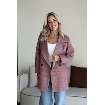 Bordo 1. Sınıf Kalite Balık Sırtı Oversize Kaşe Kaban Bordo