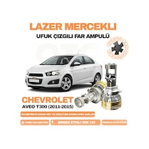 Chevrolet Aveo 2011 - 2015 Kısa Far Uyumlu Mercek Led Ufuk Çizgili Far Ampulü Led Şimşek Etkili