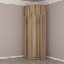 Kale 1 Kapaklı Köşe Dolap + Yüklük Dore Dore Plus 255cm Ceviz