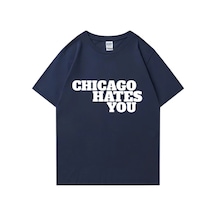 Flood Of Style Şef Keef Chicago Sen Hates Aynı Stil T-shirt Erkek Kadın Rap Moda Hip Hop Büyük Boy Stre Lacivert