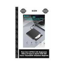 Özel Seri Coteci Çift Bağlantılı Usb 2.0 Type-c Harici Dvd Rw Yazıcı Taşınabilir Ekipman Bağlantı