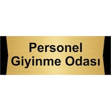 Personel Giyinme Odası 10x20cm Altın Renk Metal Yönlendirme Levhası