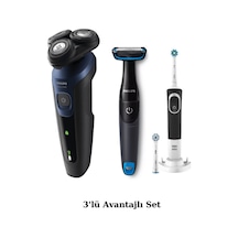 Philips S5445 Islak - Kuru Sinek Kaydı Tıraş Makinesi + Banyo Vücut Tıraş Makinesi + Oral-B Diş Fırçası