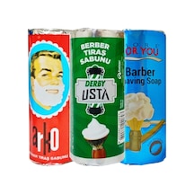 Berber Tıraş Sabunu Seti, 3'lü, Derby Usta 75g, Arko 75g, More For You 75g