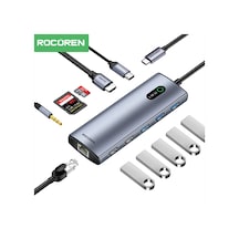 Rocoren 11 Portlu 4k 30hz Hdmı Gigabit Ethernet Sd Tf Kart Okuyuculu 3.5mm Jack Usb Hub Çoklayıcı