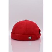 Erkek Hipster Premium Cap Kırmızı Docker Şapka-Kırmızı-Standart