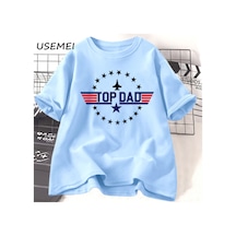 Flood Of Style Üst Baba T-shirt Casaul Pamuk Babalar Günü Hediyesi Baba Erkek Tasarımcı T Shirt Erkek Moda K Mavi