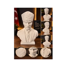Atatürk Büstü Masa Üstü Boyanabilir Biblo Beyaz
