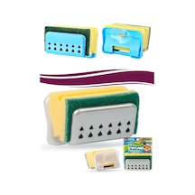 Pratik Mutfak Lavabo Vantuzlu Bulaşık Süngeri Askısı Aparatı 536 Çok Renkli