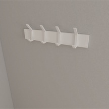 Hepsi3boyutlu Modern Duvar & Kapı Kanca Askılık - 4 Adet Beyaz Kanca Askılık - Model No : 1 Beyaz