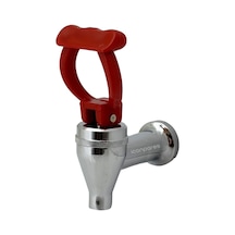 Semaver İle Uyumlu Musluk Göstergesiz, İçten Dişli, Basmalı, Demir, Kırmızı Saplı, Kayalar Kazan Ve Çaycı Musluğu 7,5cm