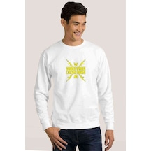 Winner Ak 47 Baskılı Beyaz Erkek Örme Sweatshirt