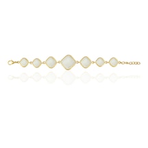 Kadir Jewellery 22 Ayar Altın Kaplama Zirkon Taşlı Ayarlanabilir Zincir Bileklik Kırmızı