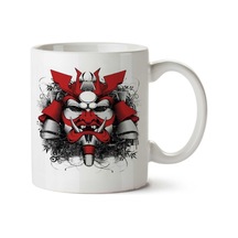 Samurai Kafa Renkli İki Tarafı Baskılı Kupa Bardak Çok Renkli