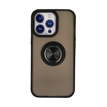 Apple iPhone Uyumlu 13 Pro Kılıf Montreal Yüzüklü Silikon Kapak - Siyah Diğer
