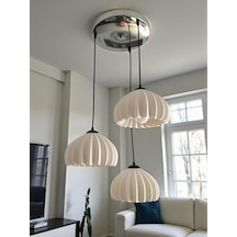 Solis Modern 3'lü Sarkıt Avize Salon Ve Mutfak Aydınlatması Şık Bohem Tarz Nestvibe Krom Diğer