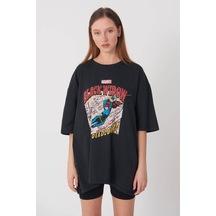 Blackjack Giyim Blackwıdow Baskılı Tshirt Siyah