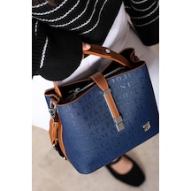 Just Polo Kadın Yeni Sezon Gofraj Baskılı Omuz Ve El Çantası Lacivert Taba 73711623