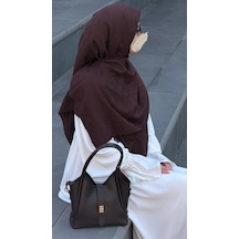 Qalortex Scarf Premium Jakarlı Mira B.boy Eşarp - Acı Kahve