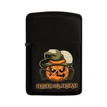 Halloween Trick Or Treat Tasarımlı Renkli Baskılı Siyah Benzinli Metal Çakmak Çok Renkli