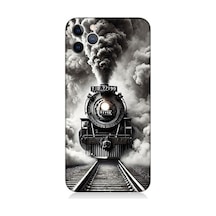 Apple iPhone 11 Pro Max Uyumlu Buharlı Trenin Güç Yolu Desenli Silikon Kılıf Çok Renkli