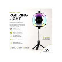 Blv31 Rgb Ring Light Selfie Çubuğu Ve Tripod 78.5 Cm Bluetooth Kumandalı Işıklı Telefon Tutucu, Tiktok Ve Canlı Yayın Seti