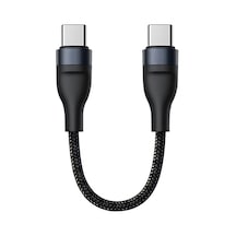 Polham 25cm 60w Süper Hızlı Pd Type C To Type C Şarj Kablosu, Kısa Halat Örgülü Kopmaz Kırılmaz Kablo Diğer