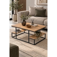 Sulorahome Raflı Orta Sehpa Çam Desenli 90x60 Cm Atlantik Çam