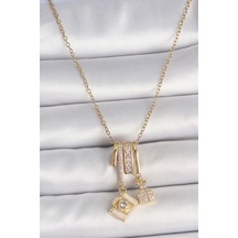 316l Çelik Gold Renk Zirkon Taşlı Sallantı Fotoğraf Makinası Figür Charm Kadın Kolye Diğer