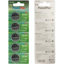 5 Adet 2450 Cr2450 Dl2450 Dl2450 Ecr2450 Kcr2450 3v Poundmax Lityum Düğme Piller, Düğme Pil, Çocuklara Dayanıklı Ambalaj, Akıllı Ev Cihazları, Küçük Elektronik Ev Aletleri, Araba Anahtarları Ve Diğer