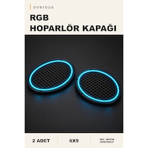 Onerous 2 Adet 6x9 Rgb Led Hoparlör Kapağı, Müzik Kontrollü Çok Renkli