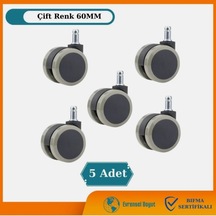 Sandofis 60 Mm Gri Ofis Koltuğu Tekeri/çift Renk Teker