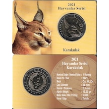 2021 Hayvanlar Serisi Karakulak 1 Kuruş Bimetal Özel Kitinde Çil