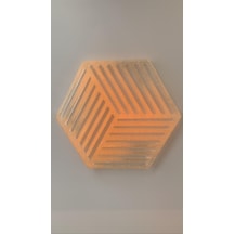 Turuncu Simli Süslemeli Epoksi Bardak Altlığı Geometrik Desen Turuncu