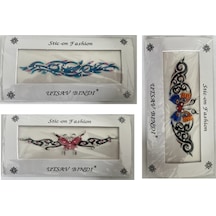 Airbrush Tattoo Taşlı Yapıştırma Dövme 3'lü Set5