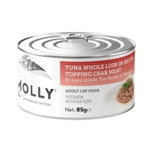 Molly Et Suyu İçinde Ton Balıklı Ve Yengeçli Tahılsız Yetişkin Kedi Konservesi 85 Gr