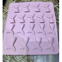 Silikon Deniz Kızı Kuyruğu 4 Cm Çikolata Kurabiye Epoksi Kalıbı Goldcakes
