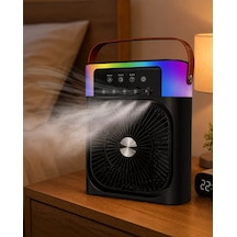 Northcity Rgb Işıklı Buharlı Masaüstü Fan - Sessiz Çalışan Usb Şarjlı Taşınabilir Fan