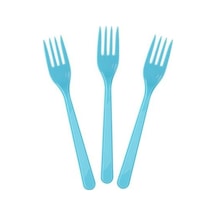 Çınarlı Açık Mavi Lüks Plastik Çatal 25 Adet
