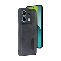 Newface Xiaomi Redmi Note 13 Pro 4g Kılıf Sara Kartvizitli Deri Kılıf - Siyah