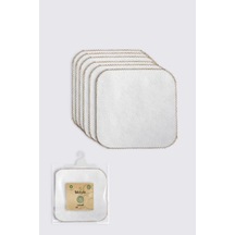 Mey İthalat Organik 28x28 6'lı Havlu Mendil 90105 Ekru