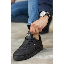 Deri Günlük Ortopedik Rahat Kaliteli Bağcıklı Casual Astarlı Şık Erkek Sneaker Spor Ayakkabı-40-siyah