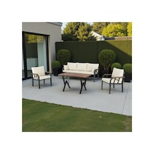 Nergiz 3+1+1+masa Balkon Bahçe Mutfak Takımı,krem