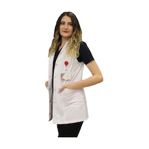 Gömlek Yaka Kadın Kısa Boy - Kolsuz Doktor Önlüğü Öğretmen Önlük