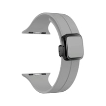Piili Apple Watch Uyumlu 42 - 44 - 45 - 46 - 49 Mm Silicone Kayış Gri Apple Watch Uyumlu Kayışı Yeşil