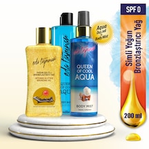 Eda Taşpınar Yoğun Işıltılı Bronzlaştırıcı Yağ SPF0 (200ml)  - Aqua Body Mist 200ml & Aqua Duş Jeli 400ml