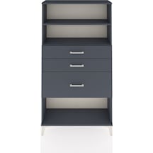 Arges Dolap 2 Raflı 3 Çekmeceli 88x30x163 Antrasit-antrasit Antrasit