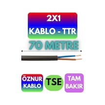Öznur 2x1 Ttr Kablo Siyah Metre Seçenekli - 70 Metre